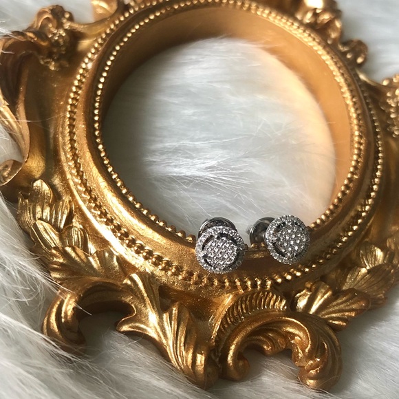 Engagement 18K White Gold Natural Diamonds Stud Earrings - Picture 4 of 8